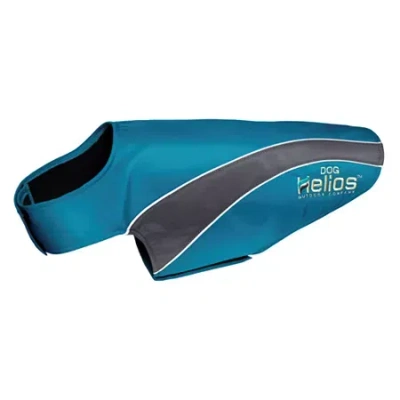 Pet Life The  Helios Octane Softshell Neoprene Satin Reflective Dog Jacket W/ Blackshark Technology In Blue