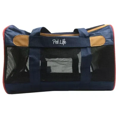 Pet Life The  Airline Approved Aero-zoom Lightweight Wire Framed Collapsible Pet Carrier In Blue