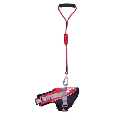 Pet Life The  Helios Bark-mudder Easy Tension 3m Reflective Endurance 2-in-1 Adjustable Dog Leash And In Red