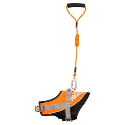 Pet Life The  Helios Bark-mudder Easy Tension 3m Reflective Endurance 2-in-1 Adjustable Dog Leash And In Orange