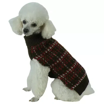Pet Life The  Vintage Symphony Static Fashion Knitted Dog Sweater In Brown