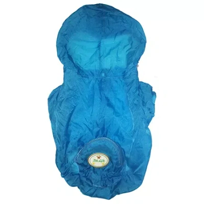 Pet Life The  The Ultimate Waterproof Thunder-paw Adjustable Zippered Folding Travel Dog Raincoat In Blue