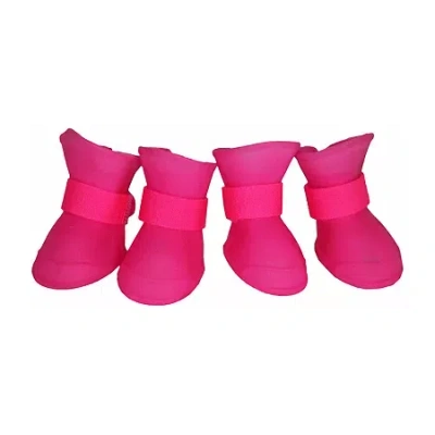 Pet Life Elastic Protective Multi Usage All Terrain Rubberized Dog Shoes In Pink