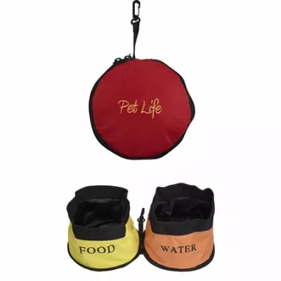 Pet Life The  Double Water Travel Pet Bowl In Red