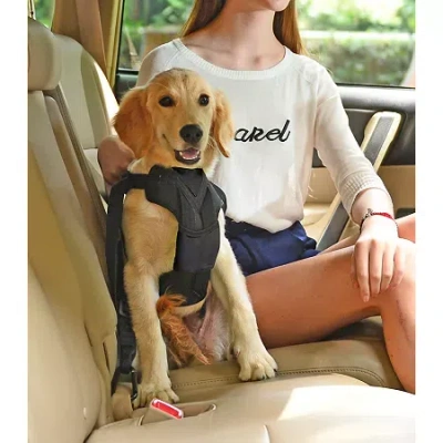 Pet Life Road-to-safety Pet Dog Car Harness With Detachable Swivle Hook In Black