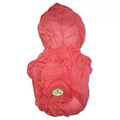 Pet Life The  The Ultimate Waterproof Thunder-paw Adjustable Zippered Folding Travel Dog Raincoat In Pink