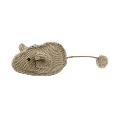 Pet Life Pompom Kitty Mouse Plush Catnip Cat Toy In Brown