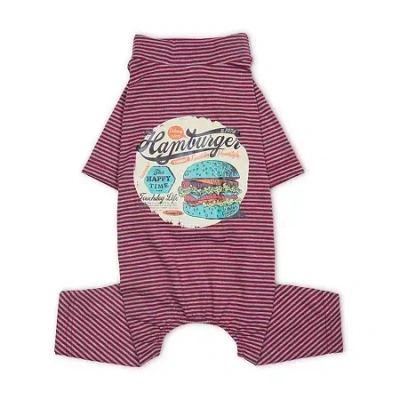 Pet Life Touchdog Onesie Lightweight Breathable Printed Full Body Pet Dog T-shirt Pajamas In Red