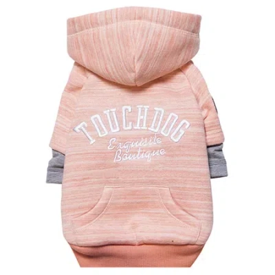 Pet Life Touchdog Hampton Beach Designer Ultra Soft Sand-blasted Cotton Pet Dog Hoodie Sweater In Pink