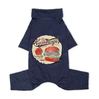 Pet Life Touchdog Onesie Lightweight Breathable Printed Full Body Pet Dog T-shirt Pajamas In Blue