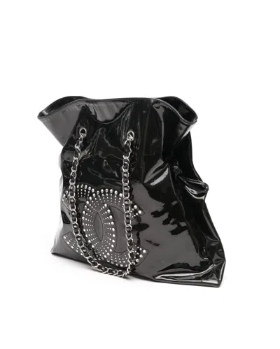 Pre-owned Chanel Bon Bon Embellished Strass Tote Bag In Black
