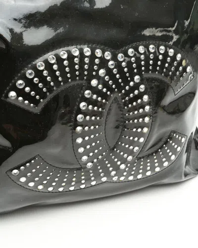 Pre-owned Chanel Bon Bon Embellished Strass Tote Bag In Black