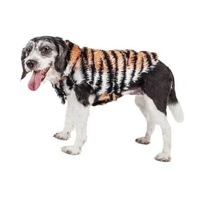 Pet Life Luxe 'tigerbone' Glamourous Patterned Faux Mink Fur Dog Coat In Multi