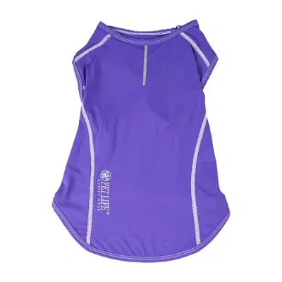 Pet Life Active 'racerbark' 4-way Stretch Performance Active Dog Tank Top T-shirt In Purple