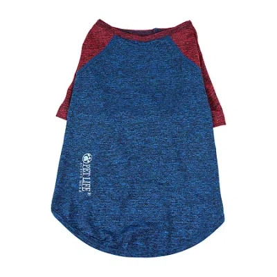 Pet Life Active 'hybreed' 4-way Stretch Two-toned Performance Dog T-shirt In Blue