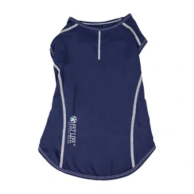 Pet Life Active 'racerbark' 4-way Stretch Performance Active Dog Tank Top T-shirt In Blue