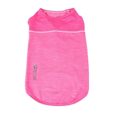 Pet Life Active 'aero-pawlse' Heathered Quick-dry And 4-way Stretch Performance Dog Tank Top T-shirt In Pink