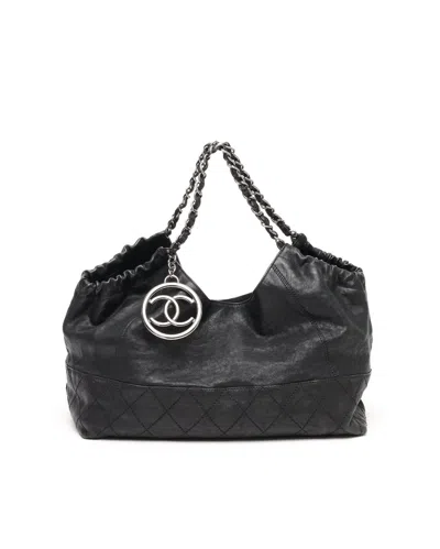 Pre-owned Chanel Coco Cabas Hobo Bag In Black