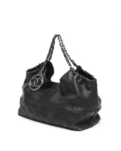 Pre-owned Chanel Coco Cabas Hobo Bag In Black
