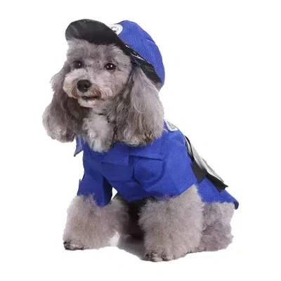 Pet Life Pawlice Pawtrol' Police Uniform Dog Costume In Blue