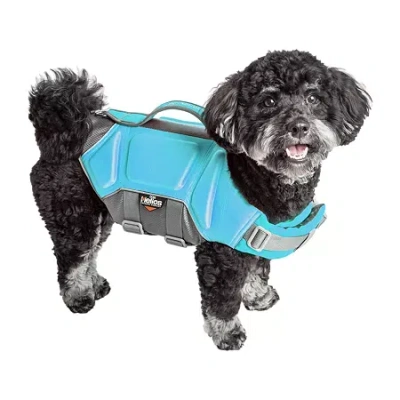 Dog Helios Tidal Guard' Multi-point Strategically-stitched Reflective Life Jacket Vest Harness In Blue