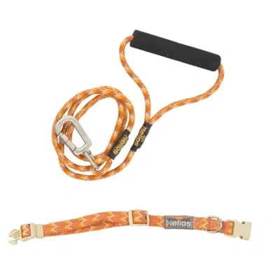 Pet Life The  Helios Dura-tough Easy Tension 3m Reflective Pet Leash And Collar In Orange