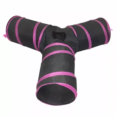 Pet Life 3-way Kitting-go-seek Interactive Collapsible Passage Kitty Cat Tunnel In Pink