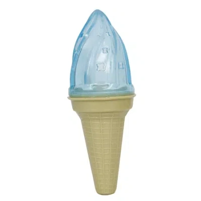 Pet Life Ice Cream Cone Cooling 'lick And Gnaw' Water Fillable And Freezable Rubberized Dog Chew And Teether  In Blue