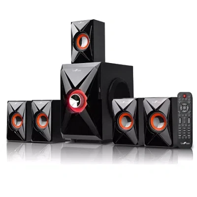 Befree Sound 5.1 Channel Surround Sound Bluetooth Speaker System- Orange In Orange