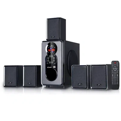 Befree Sound 5.1 Channel Surround Sound Bluetooth Speaker System In Black In Black