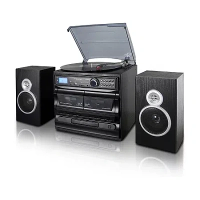 Trexonic 3-speed Turntable With Cd Player In Black