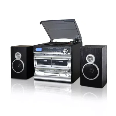Trexonic 3-speed Turntable With Cd Player In Black