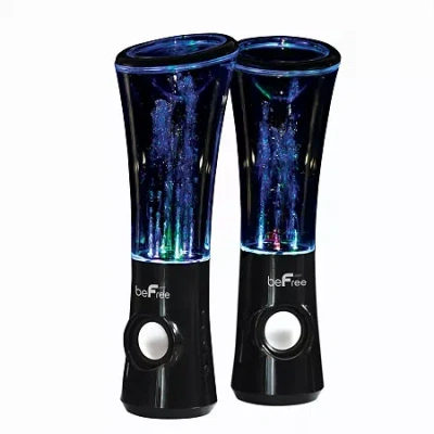 Befree Sound Multimedia Sound Reactive Color Changing Led And Dancing Water Bluetooth Computer Speakers In Black