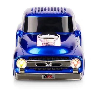 Qfx Dual 3" Truck Design Rechargable Bluetooth Speaker,fm Tuner In Blue
