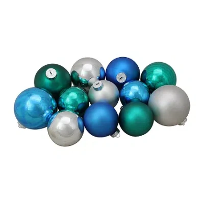 Northlight 2-finish Blue Ball 72-pc. Christmas Ornament In Multi