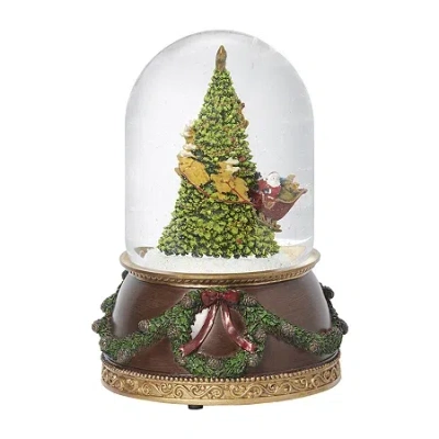 Roman 7.75" Musical Santa Dome Plays Music Christmas Tabletop Decor In Multi