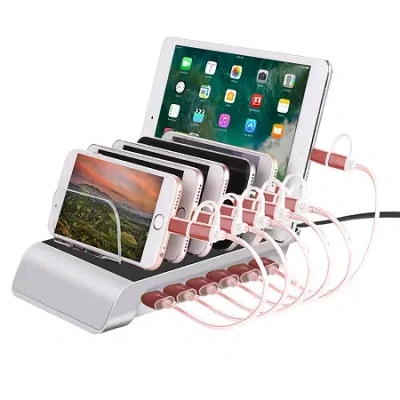 Trexonic 10.2a 6-port Usb Charging Station With 6 Device Slots In Multi
