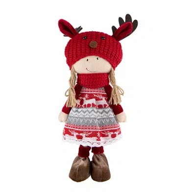 Northlight 17in Nordic Girl With Moose Antler Figure In Multi