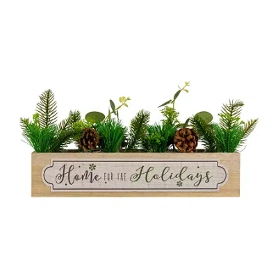 Northlight 13.75" Home For The Holidays Candle Holder Christmas Tabletop Decor In Brown