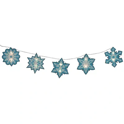 Northlight 10ct Blue And White Snowflake 4.5-feet White Wire String Lights In Blue