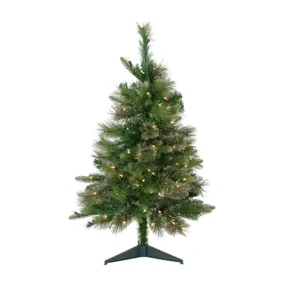 Northlight Kingston Cashmere Full Artificial Clear Lights 3 Foot Pre-lit Pine Christmas Tree In Green