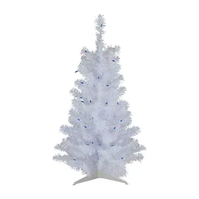 Northlight White Slim Artificial Blue Lights 3 Foot Pre-lit Pine Christmas Tree In White