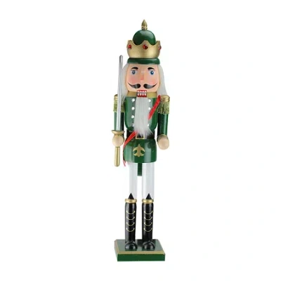 Northlight 24in Green And Gold King With Sword Christmas Nutcracker In Multi