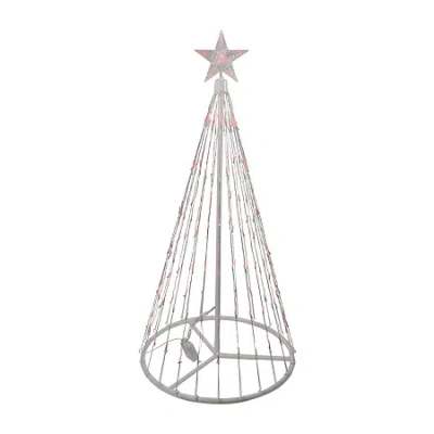 Northlight 4ft Red Led Lighted Tree Show Cone Christmas Yard Art In White