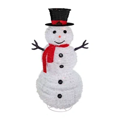 Northlight 4ft Lighted Pop-up Snowman Christmas Yard Art In White