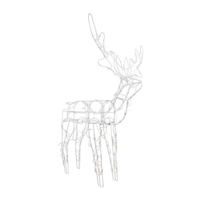 Northlight 48in Lighted White Standing Reindeer Christmas Yard Art In White