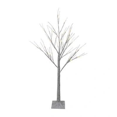 Northlight 4ft Led Lighted White Birch Tree White Lights Christmas Yard Art In White