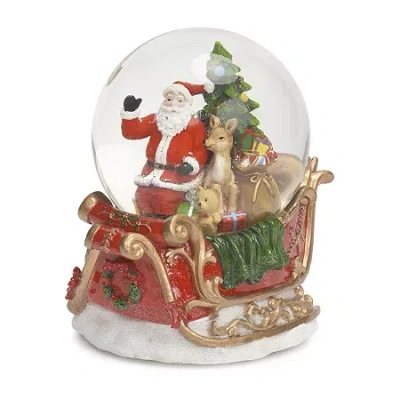 Roman 6.7in Musical Led Swirl Dome Santa Plays Music Christmas Tabletop Decor In Multi