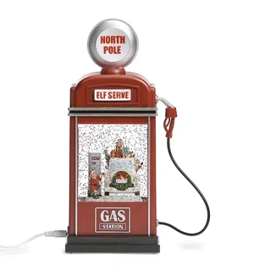 Roman 11.5in Lighted Swirl Gas Pump Christmas Snow Globe In Multi