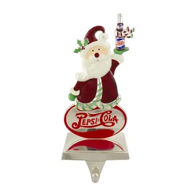 Northlight 9.75in Silver Plated Pepsi-cola Santa Claus Christmas Stocking Holder With European Cryst In Multi